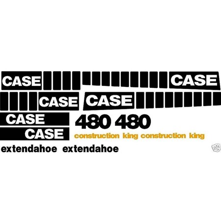 New Whole Decal Set Fits Case Construction King Backhoe Loader 480 Extendahoe